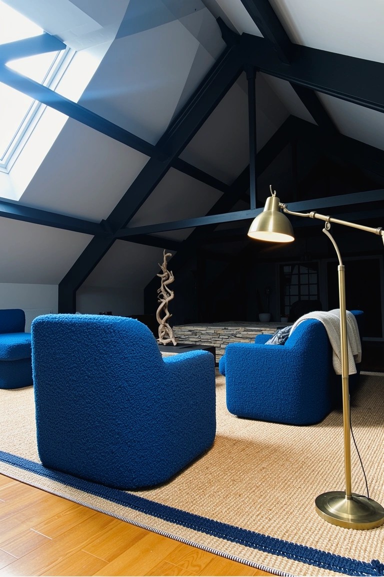 Plush Blue Armchairs