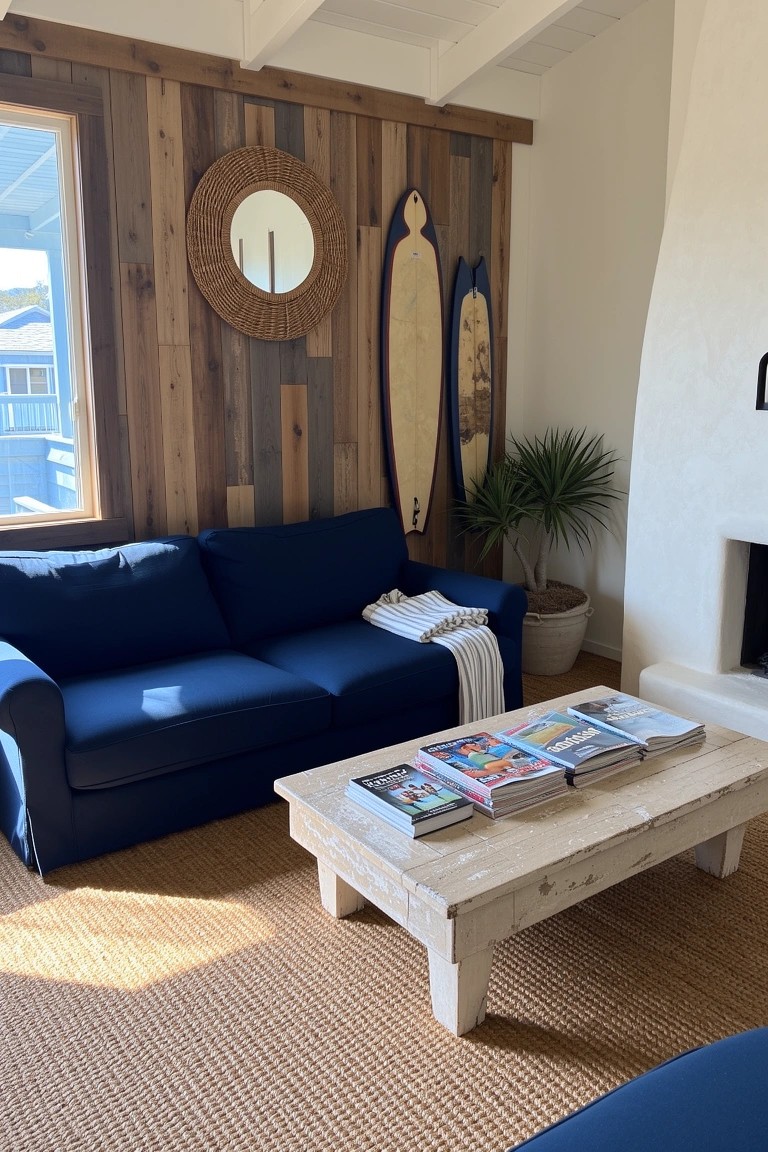 Surfboards Leaning on Wood Walls