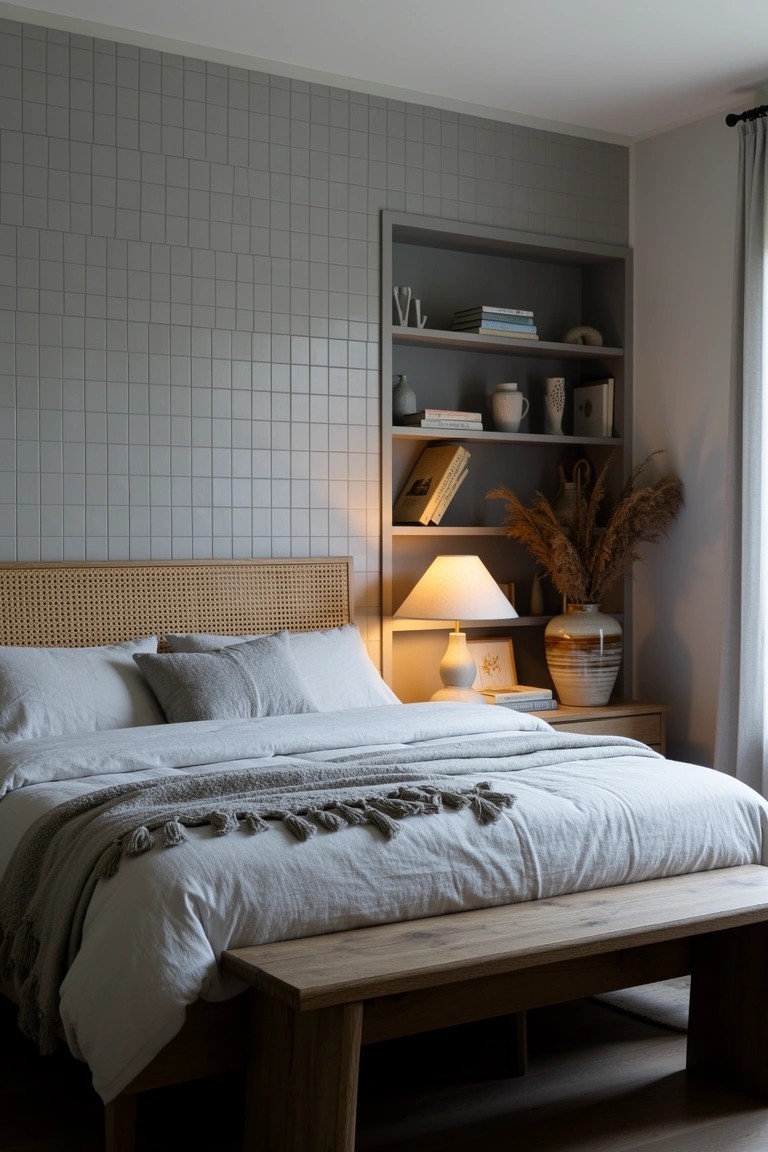 Open Shelves on Tiled Walls