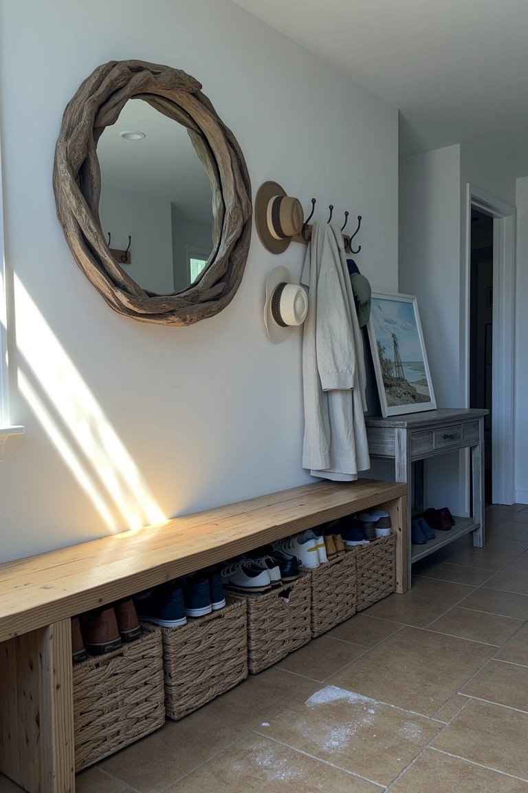 Entryway Bench with Shoe Storage