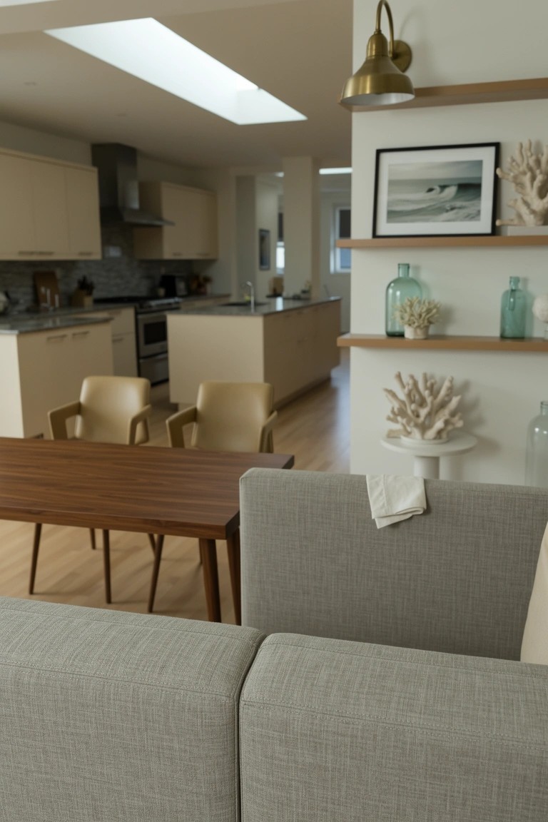 Open Shelves with Coastal Touches