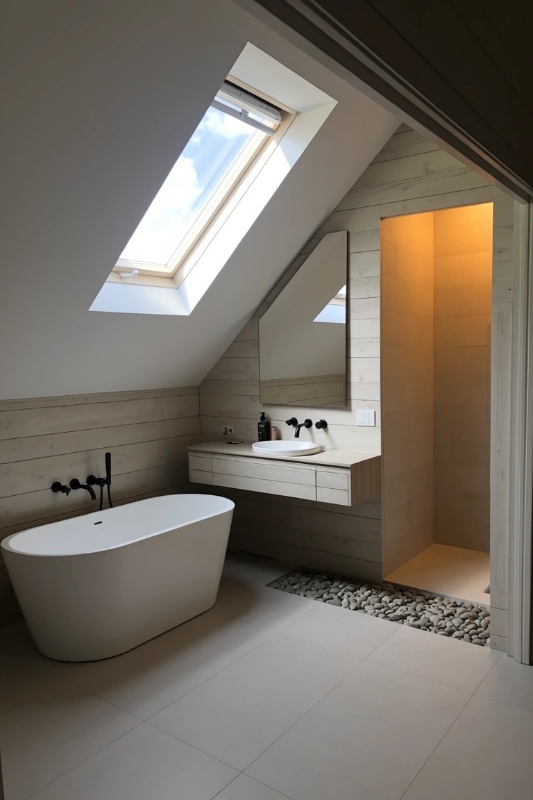 Attic Bathrooms with Skylights