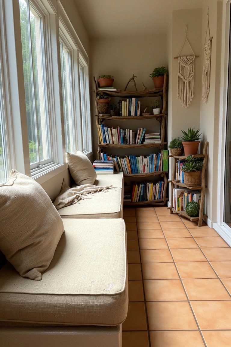 Window Benches with Built-In Shelves