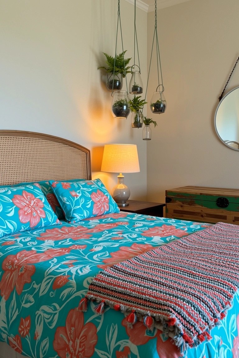 Hanging Plants Over the Bed