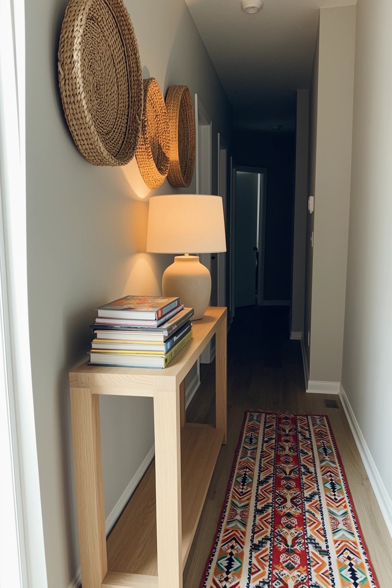 Woven Baskets on Hallway Walls