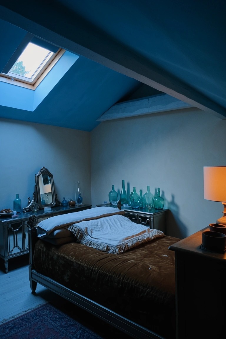 Shelves of Green Glass Bottles