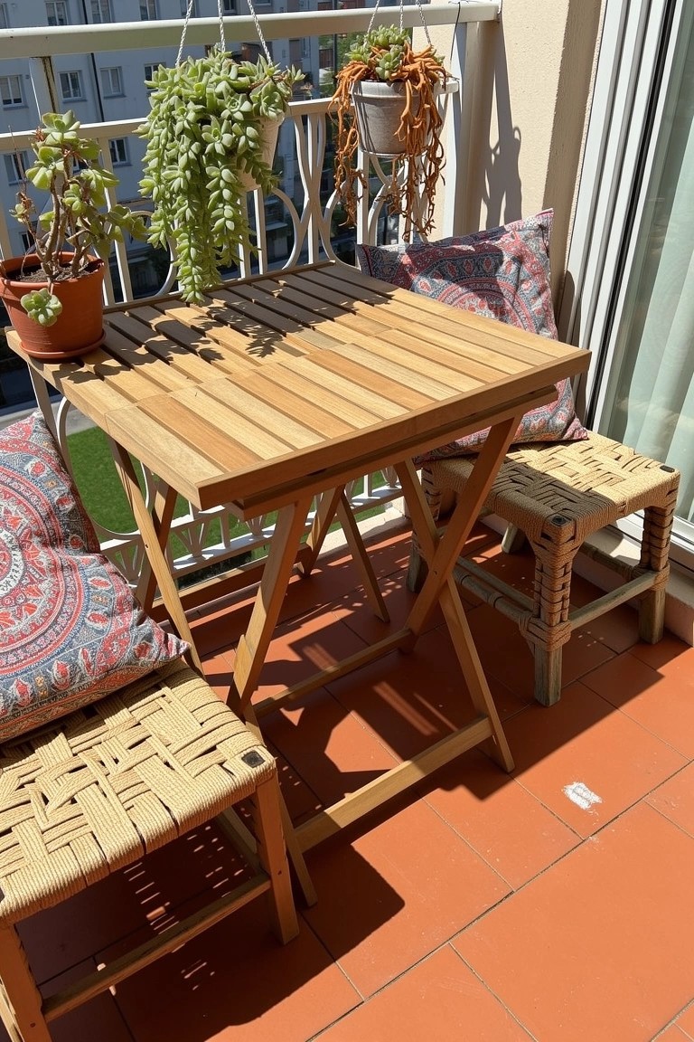 Small Balcony Table Setup