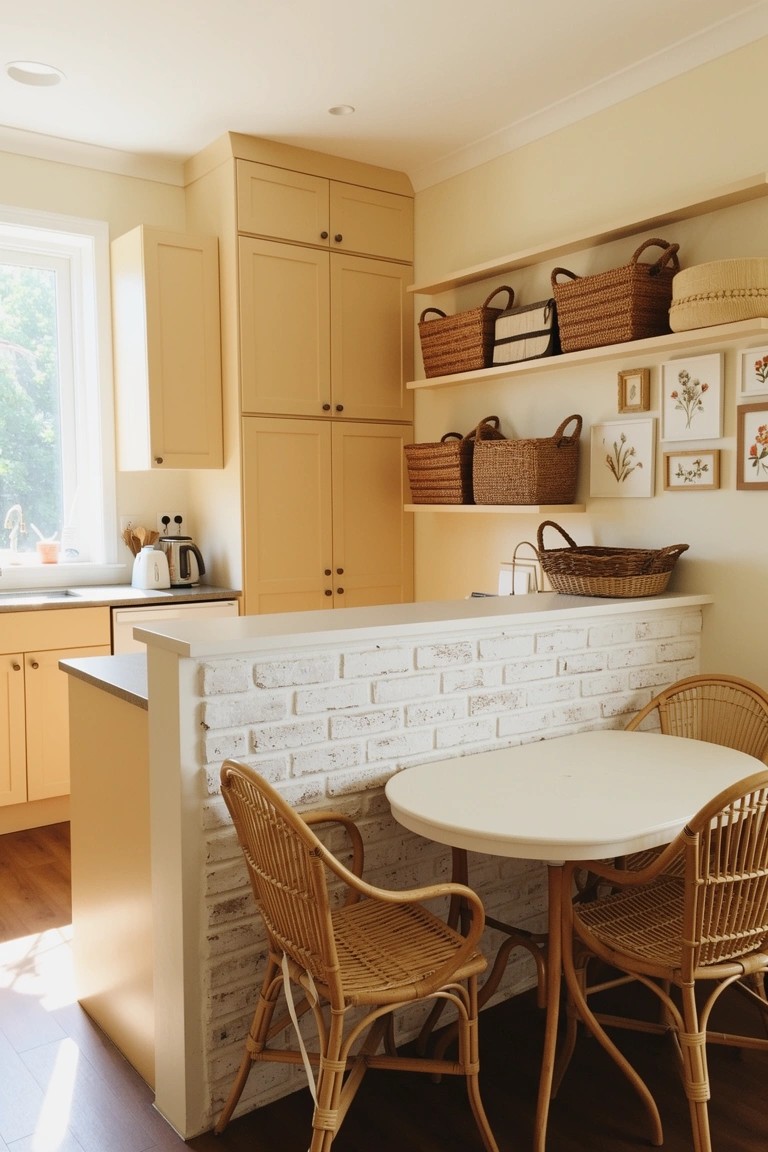 Brick Half-Wall Breakfast Nook