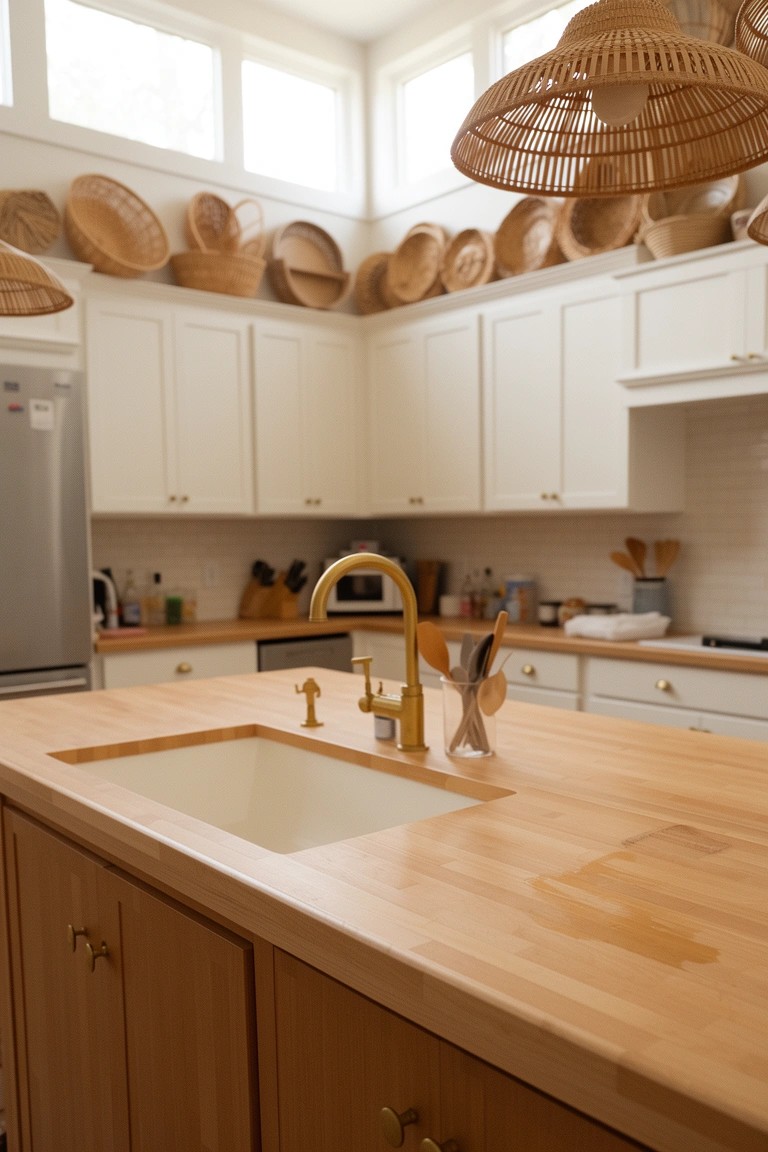 Woven Baskets on Open Shelves