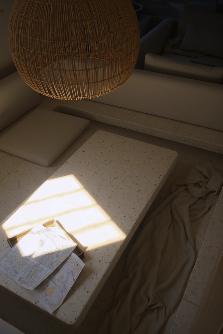 Floor Cushions Around Low Tables