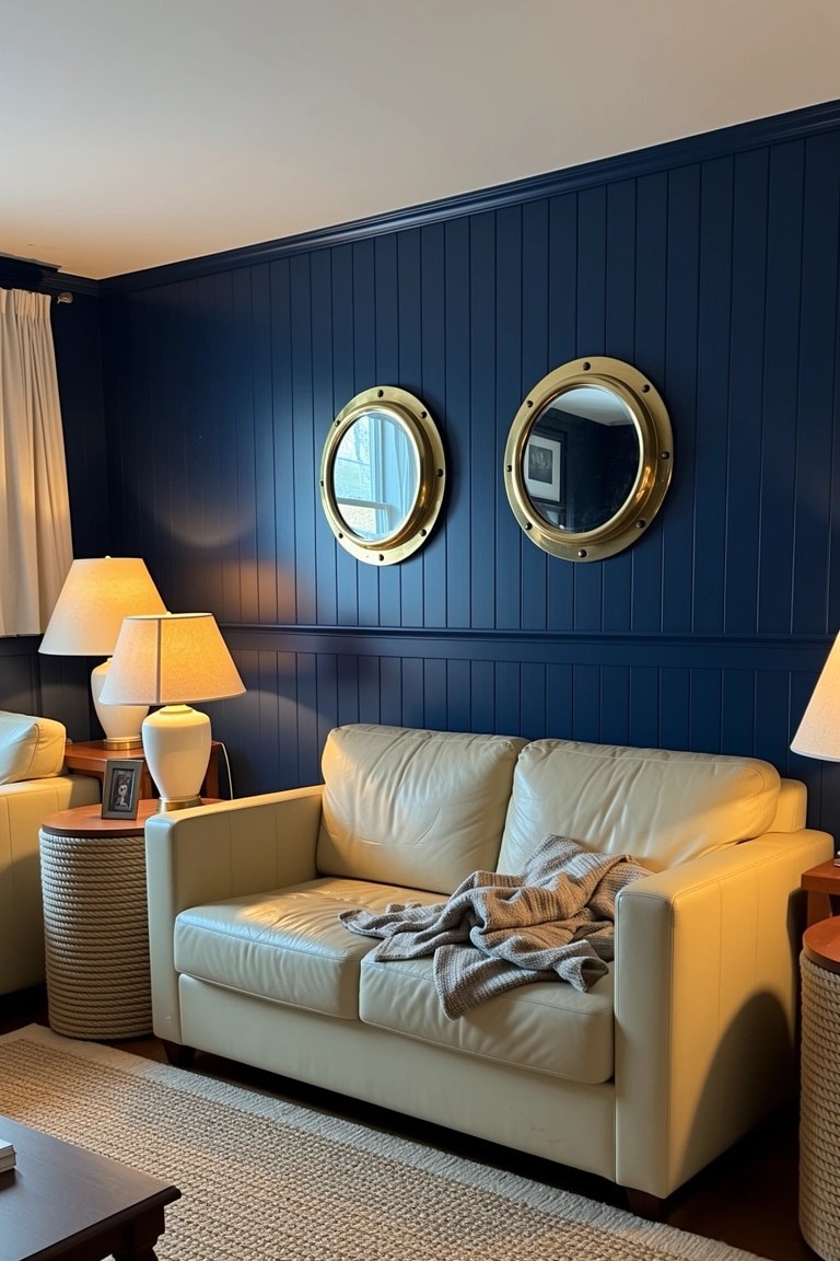 Navy Paneled Walls