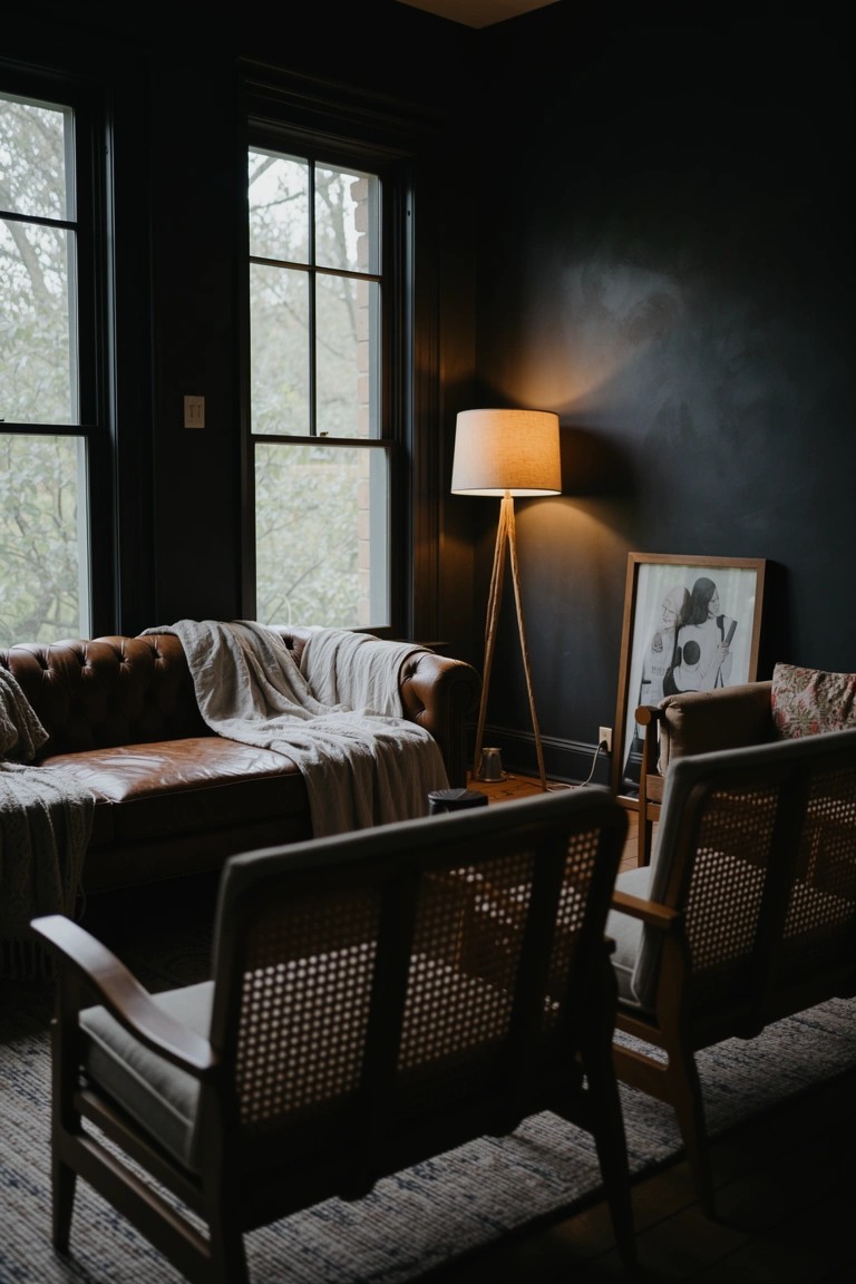 Rattan Chairs in Dark Rooms