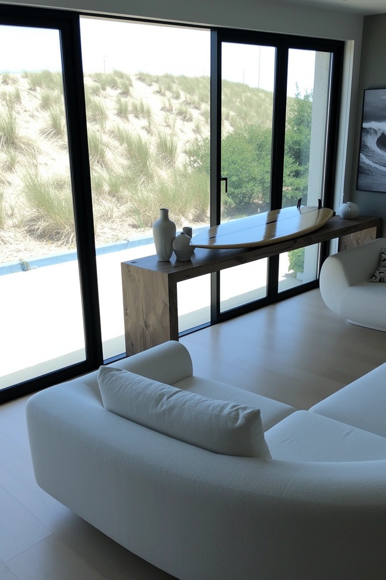 Surfboard on the Console Table
