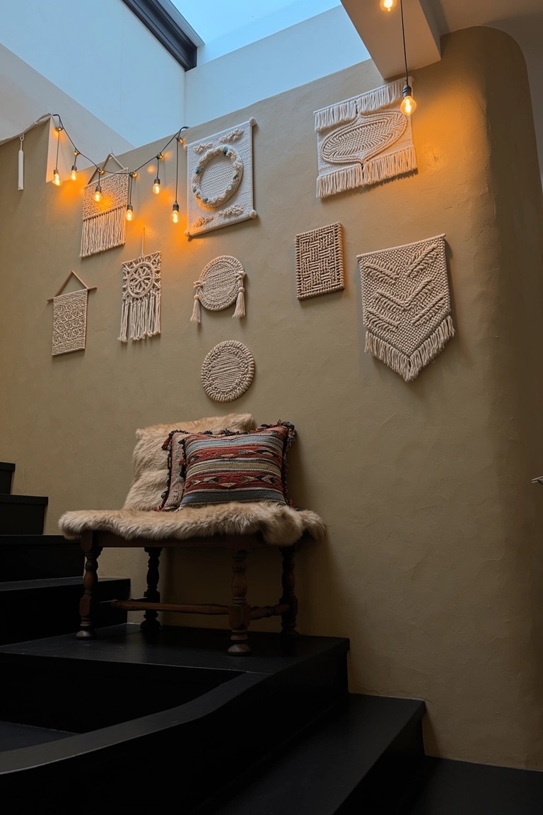 Macrame Wall Hangings in Hallways