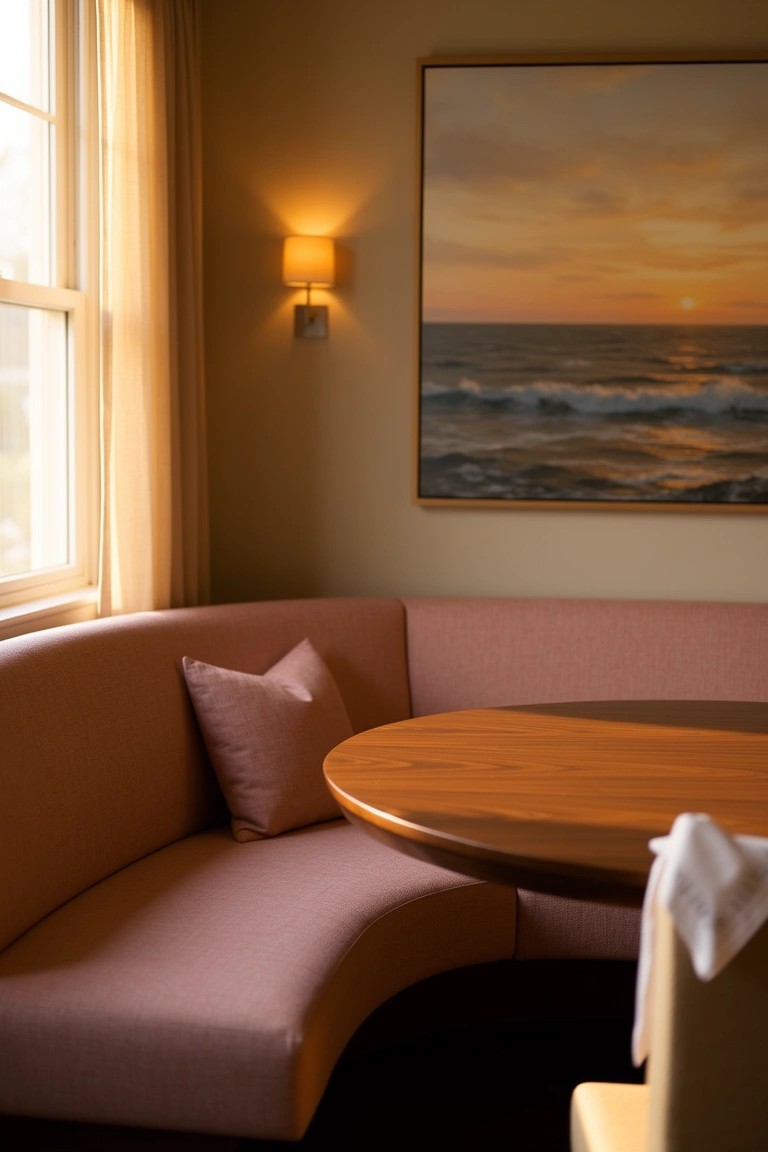 Cozy Curved Banquette Seating