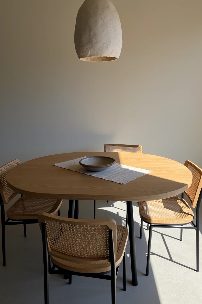 Round Table with Rattan Chairs