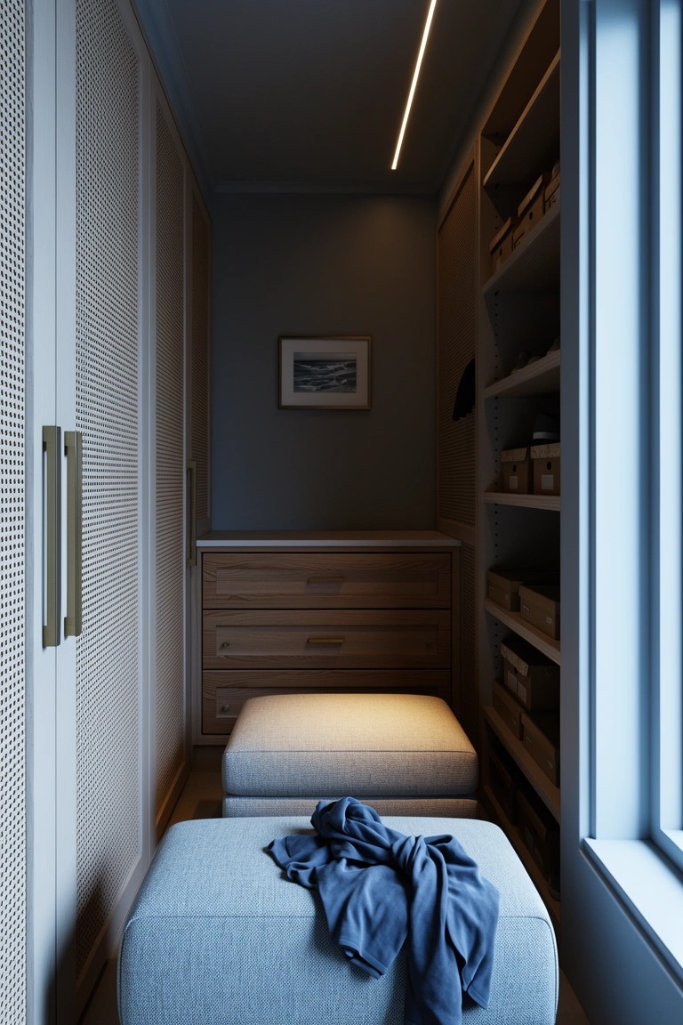 Closet with Built-In Bench