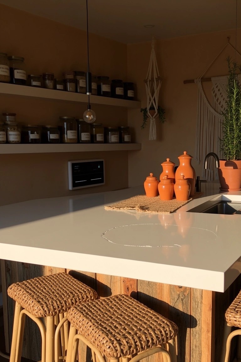 Terracotta Pots on the Counter