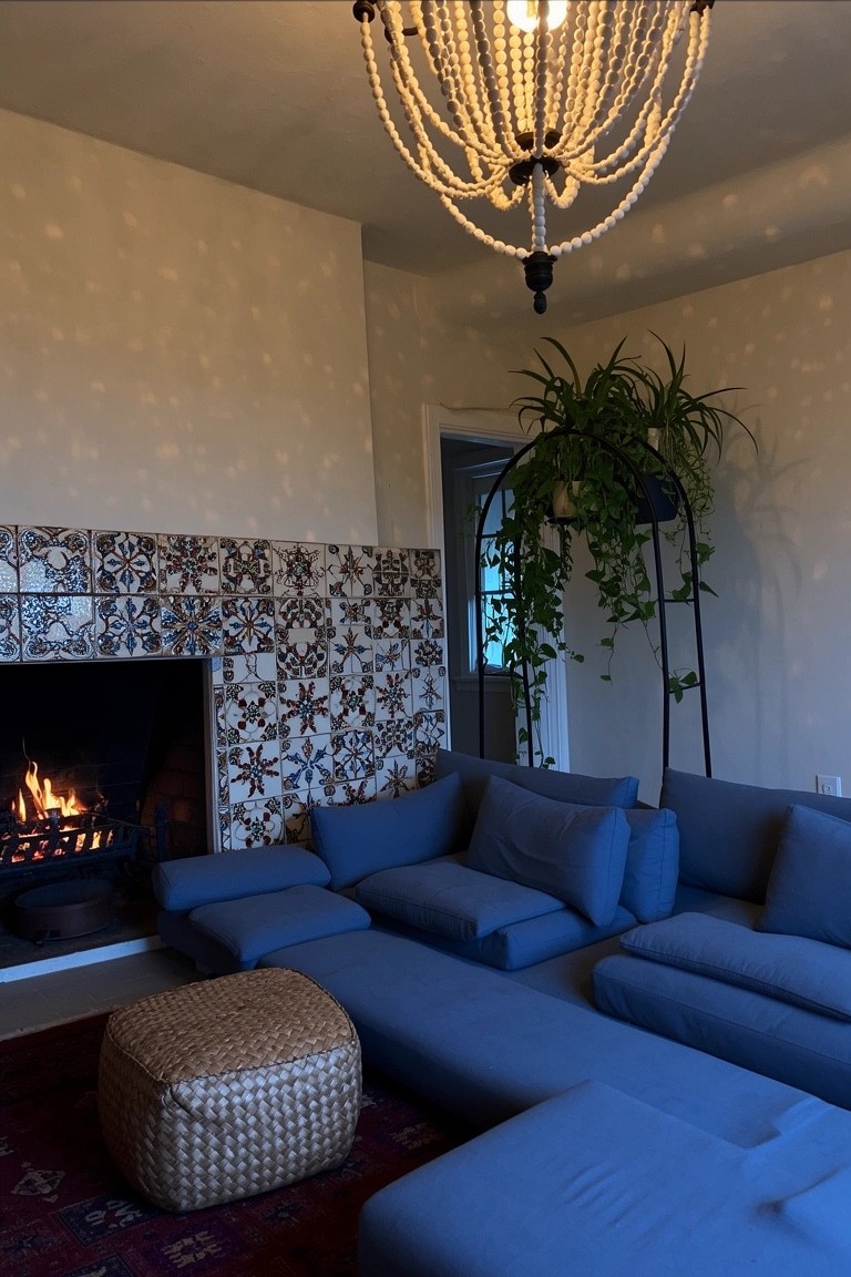 Low Sofas by the Fireplace