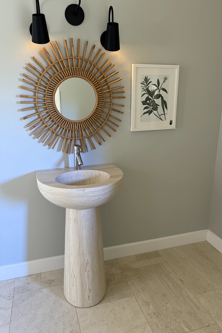 Natural Stone Pedestal Sink