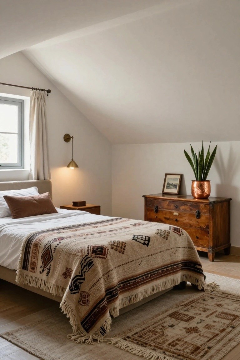 Rustic Dresser in Attic Bedroom