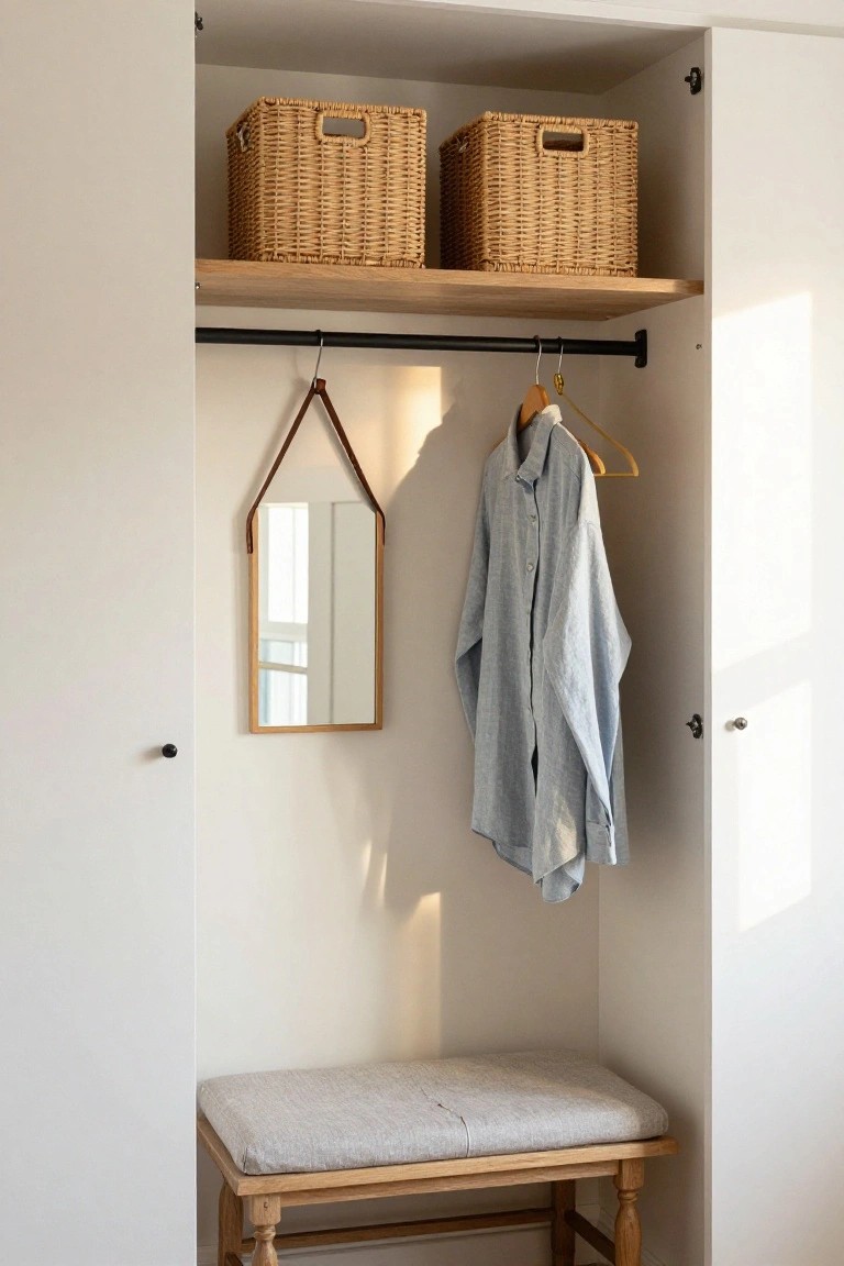 Woven Baskets Boost Closet Storage