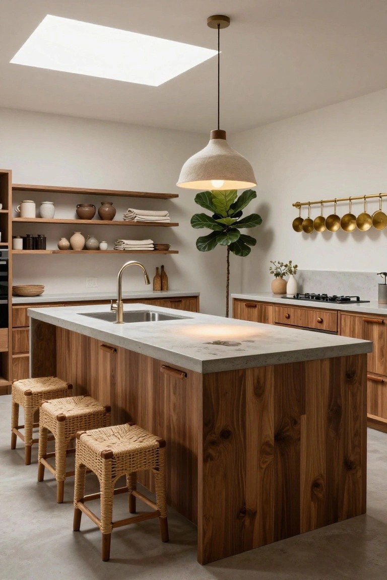 Kitchen Island as the Warm Heart