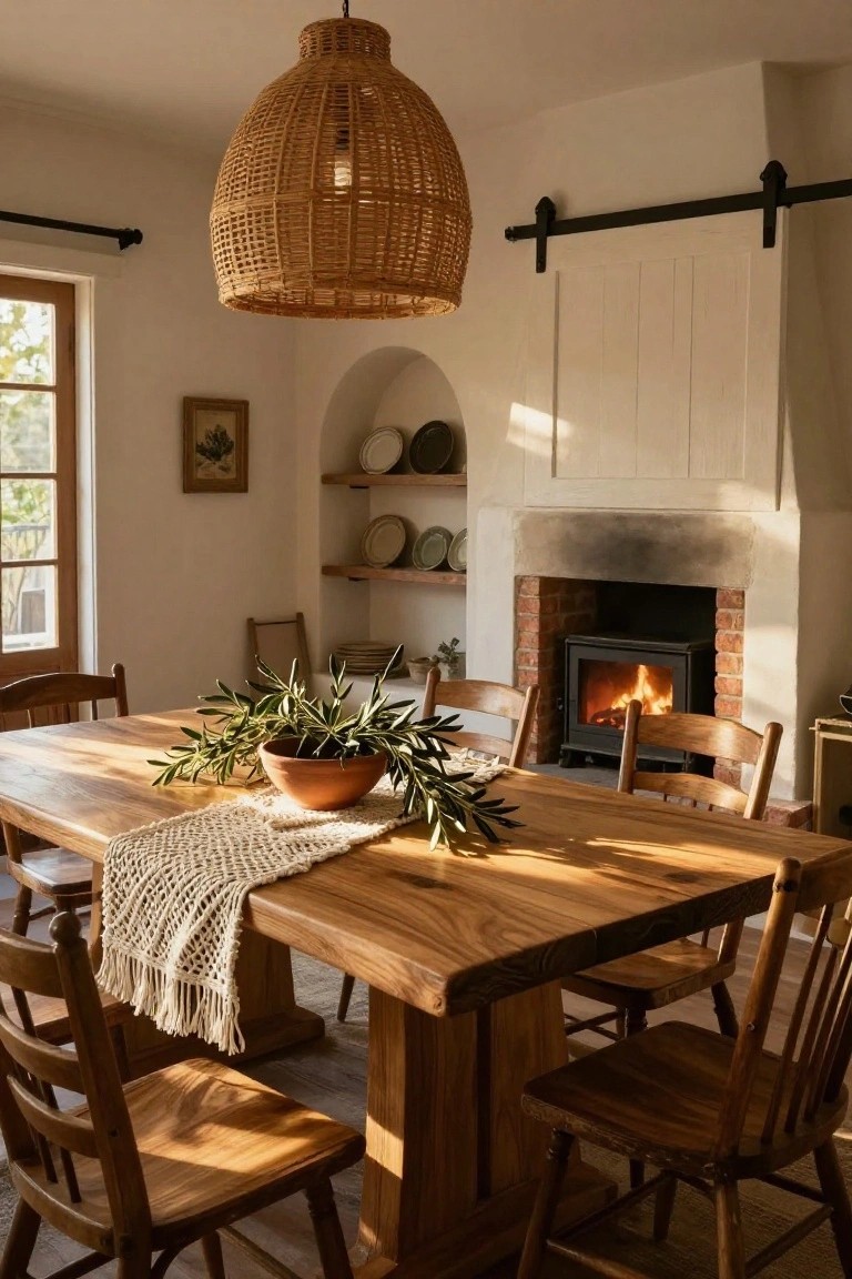 Rustic Wooden Dining Table for Cozy Meals