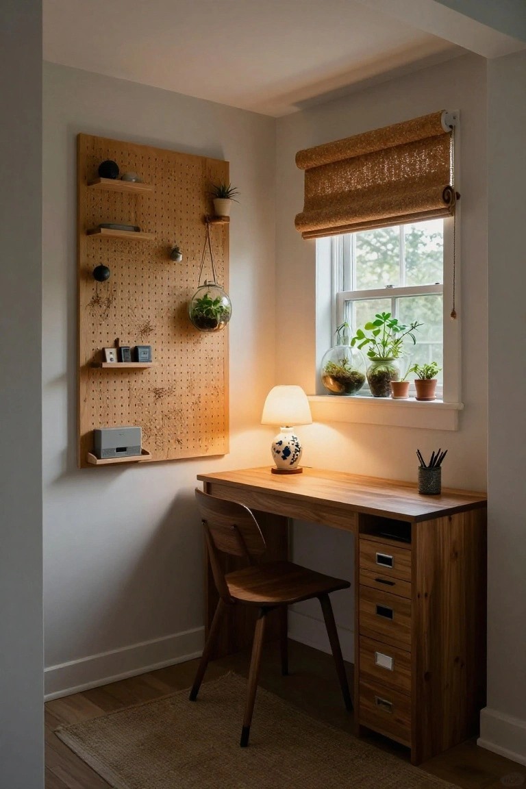 Pegboard Wall for Desk Storage