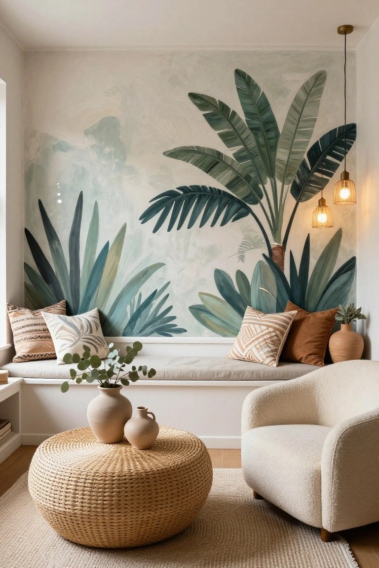 Tropical Leaf Mural Accent Walls