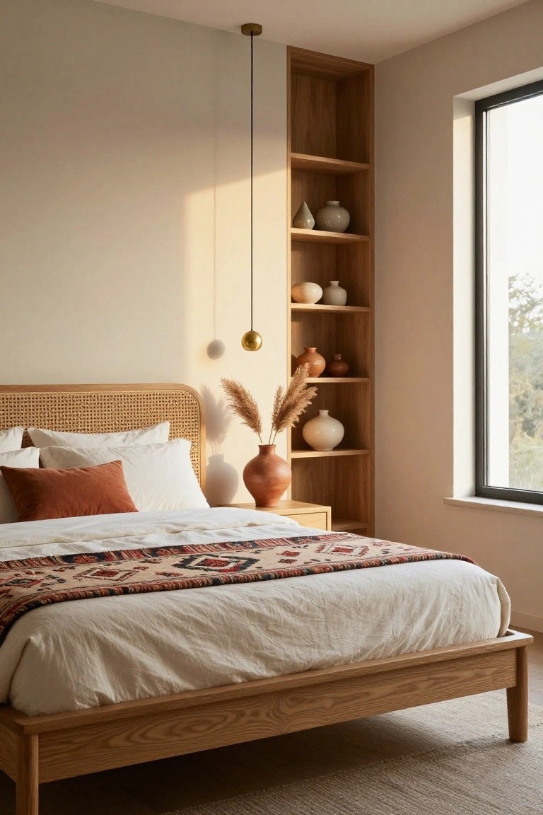 Bedroom Corner Shelving Display