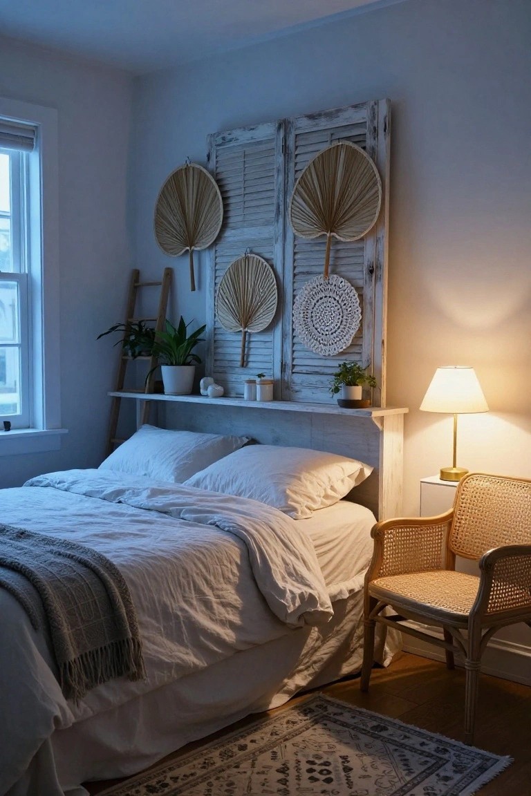 Boho Headboard from Old Shutters